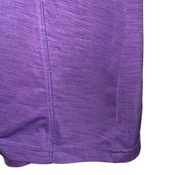 Purple & Neon Green Dri-Fit Sleeveless Active Tank Top With Zipper Pocket By Avi - Picture 8 of 10